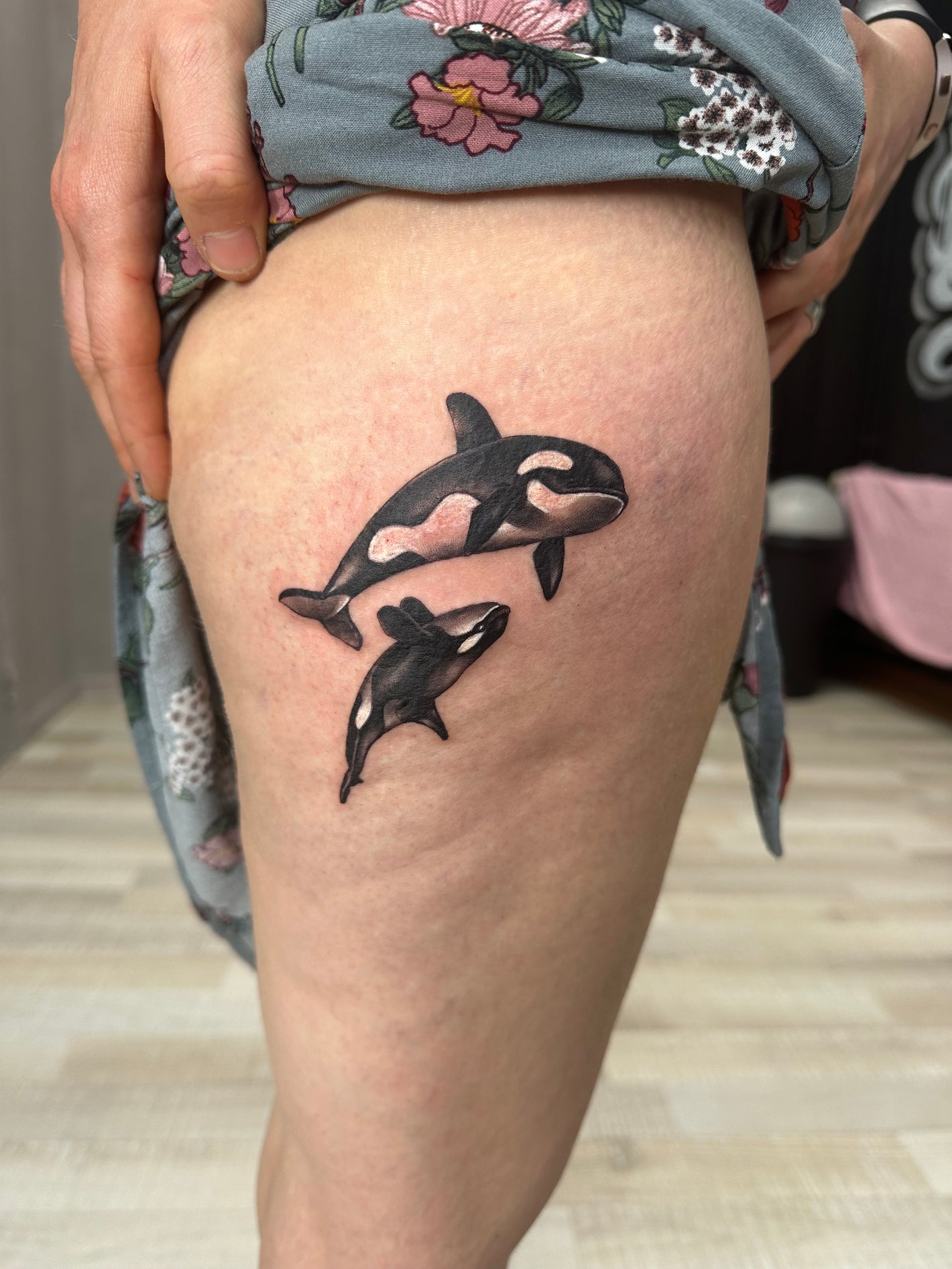 Realisme orca tattoo